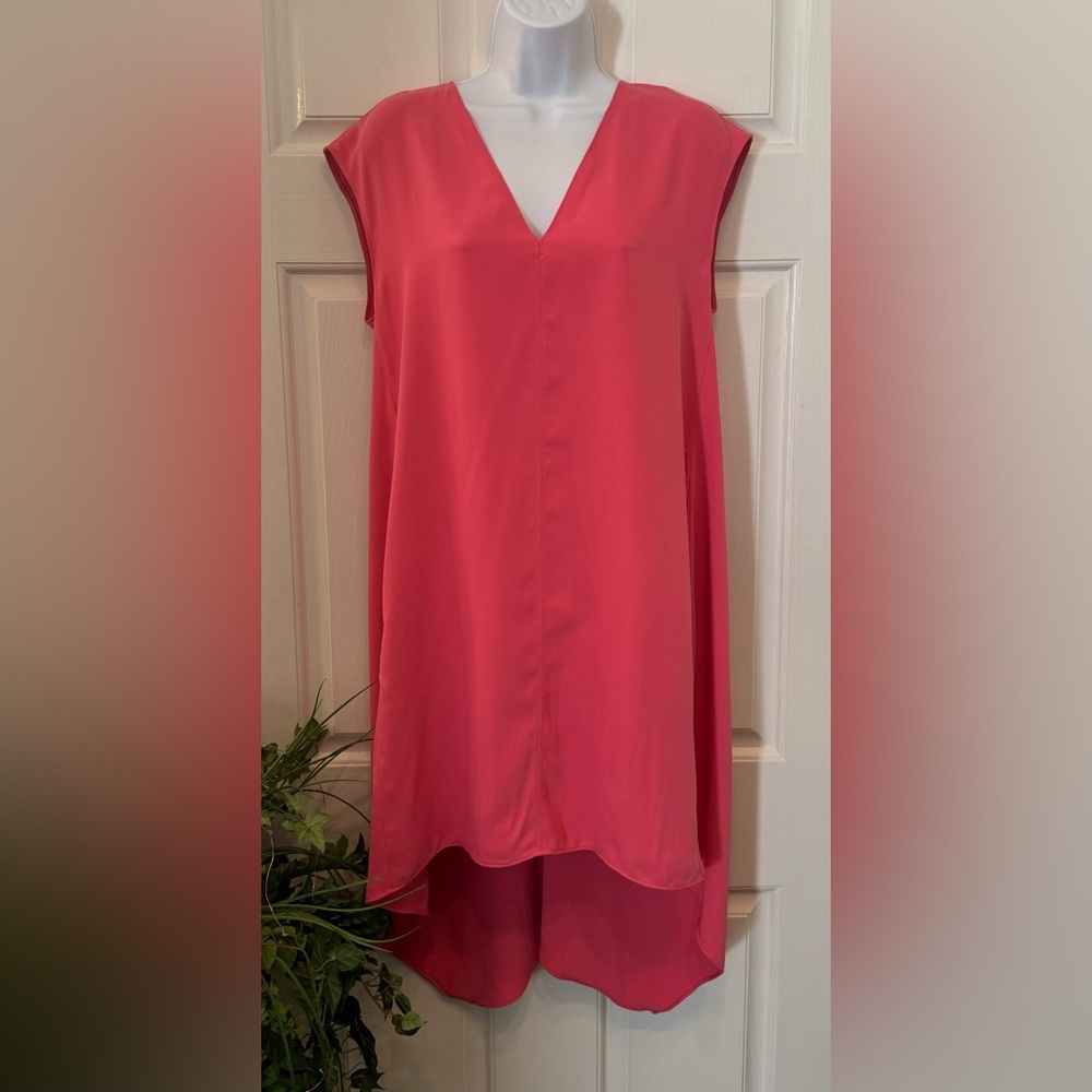 Rachel Rachel Roy Women's Sleeveless V-Neck Shift Dress Pink Coral Size: Small